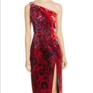 Elie Tahari Carter Red One Shoulder Dress Size 8